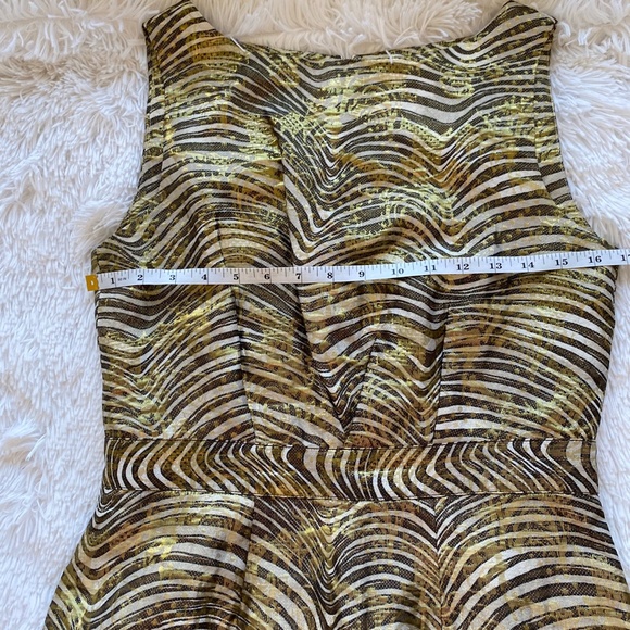 Tory Burch Gold and Black Midi Dress - Picture 9 of 10